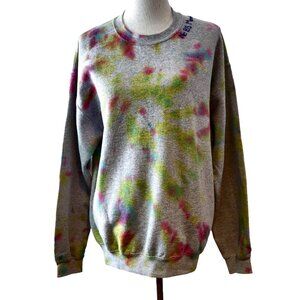 Park Barrett Womens NWT Size M Gray Rainbow Tie Dye No BS Moms Heart Sweatshirt